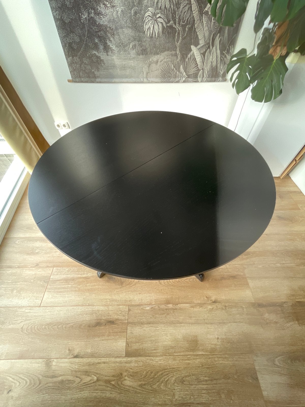 IKEA Rosentorp eettafel - uitschuifbaar (110-155 cm), Gebruikt, 100 tot 150 cm, Rond, Ophalen of Verzenden