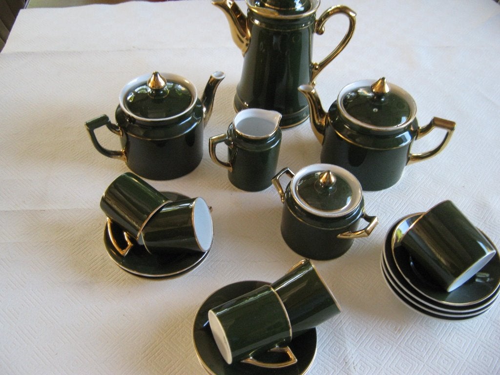 Antiek Koffie en thee servies van Walkure, Ophalen of Verzenden
