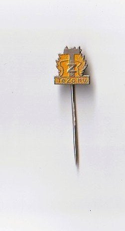 volmetaal speld Tezo oliebranders, Bergschenhoek, Verzamelen, Speldjes, Pins en Buttons, Ophalen of Verzenden, Overige onderwerpen
