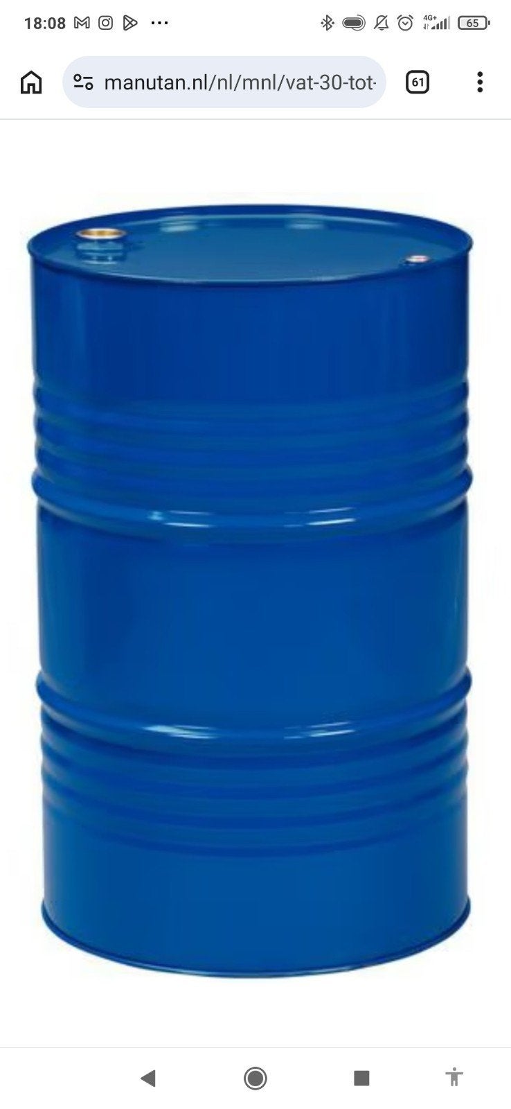 Lege 200 liter olie vaten, Ophalen