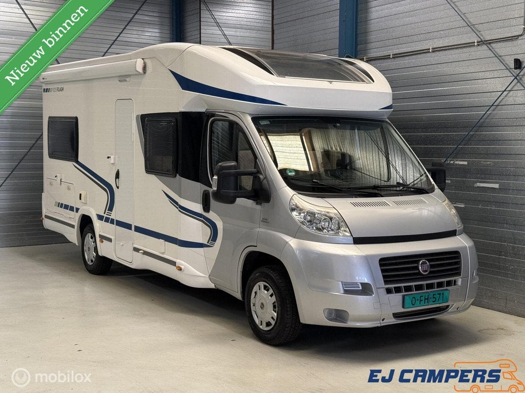Fiat Chausson 625 Fransbed + Hefbed, Caravans en Kamperen, Campers, Chausson, Airbags, Luifel, Half-integraal