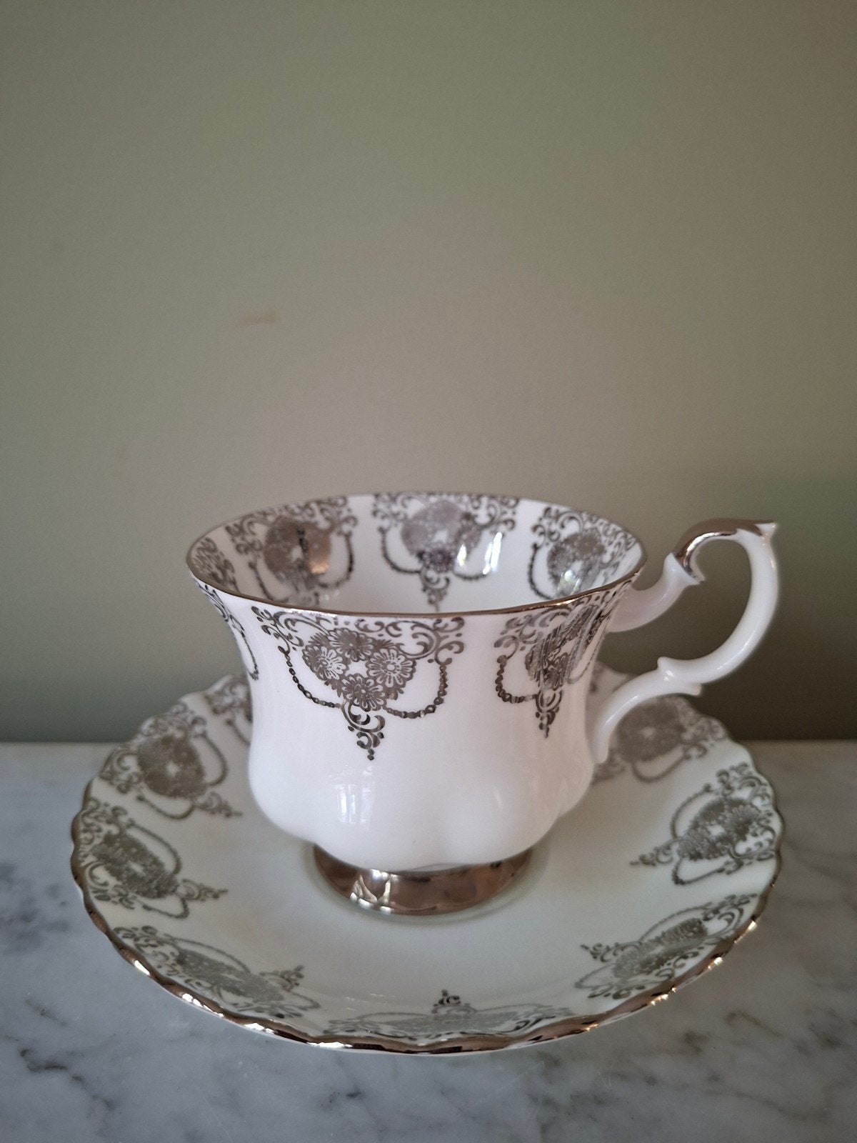 Vintage Royal Albert kop en schotel - 25th Anniversary, Ophalen of Verzenden