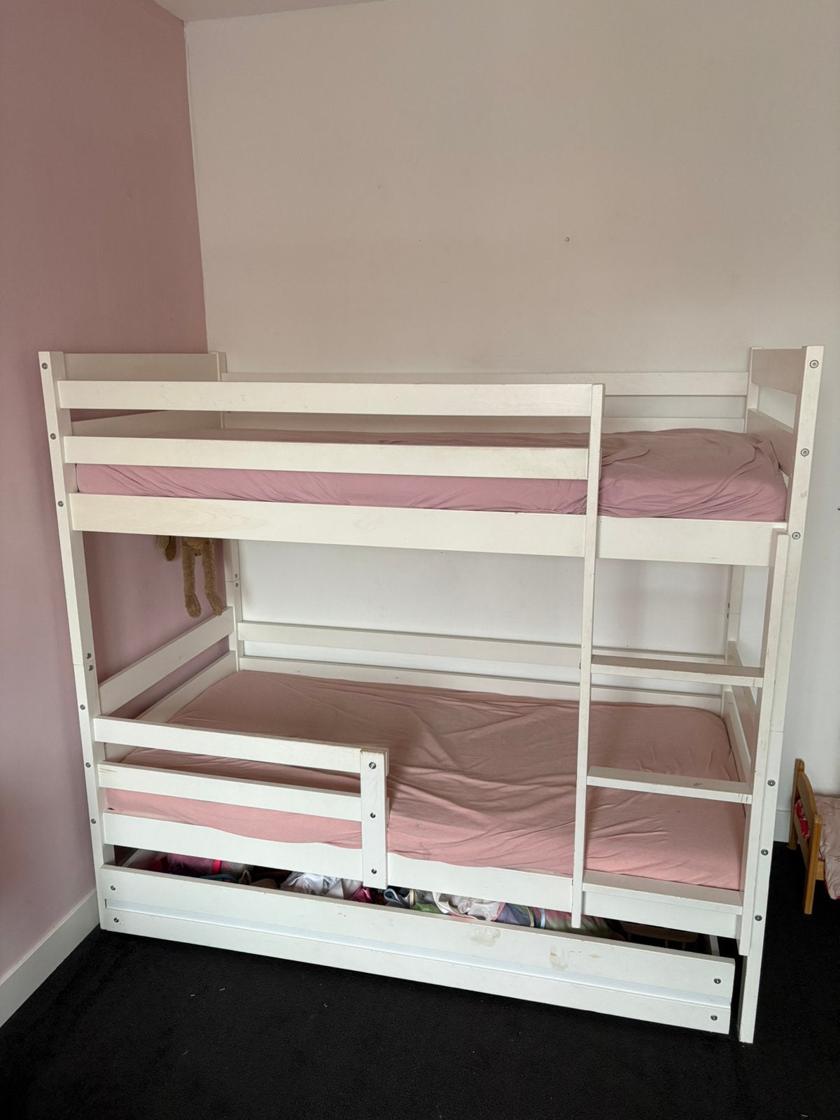 Stapelbed 80 x 160, Ophalen, 160 tot 180 cm, Tweepersoons, Zo goed als nieuw