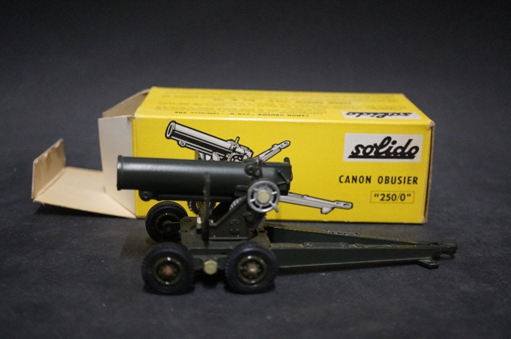 Solido Obussier 250 mm kanon - 1/50 - TOP vintage, Ophalen of Verzenden, Zo goed als nieuw, Bus of Vrachtwagen, Overige merken