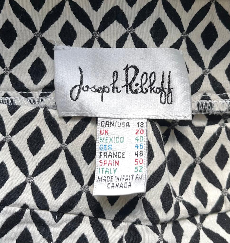 Joseph Ribkoff zwart/offwhite pantalon maat 46(vj), Zwart, Maat 46/48 (XL) of groter, Ophalen of Verzenden, Zo goed als nieuw