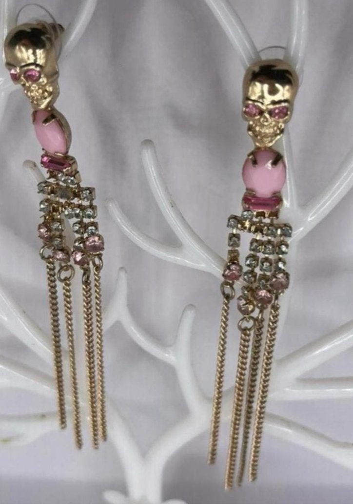 Goudkleurige Skeletten Oorbellen Nieuw, Sieraden, Tassen en Uiterlijk, Overige materialen, Hangers, Nieuw, Ophalen of Verzenden