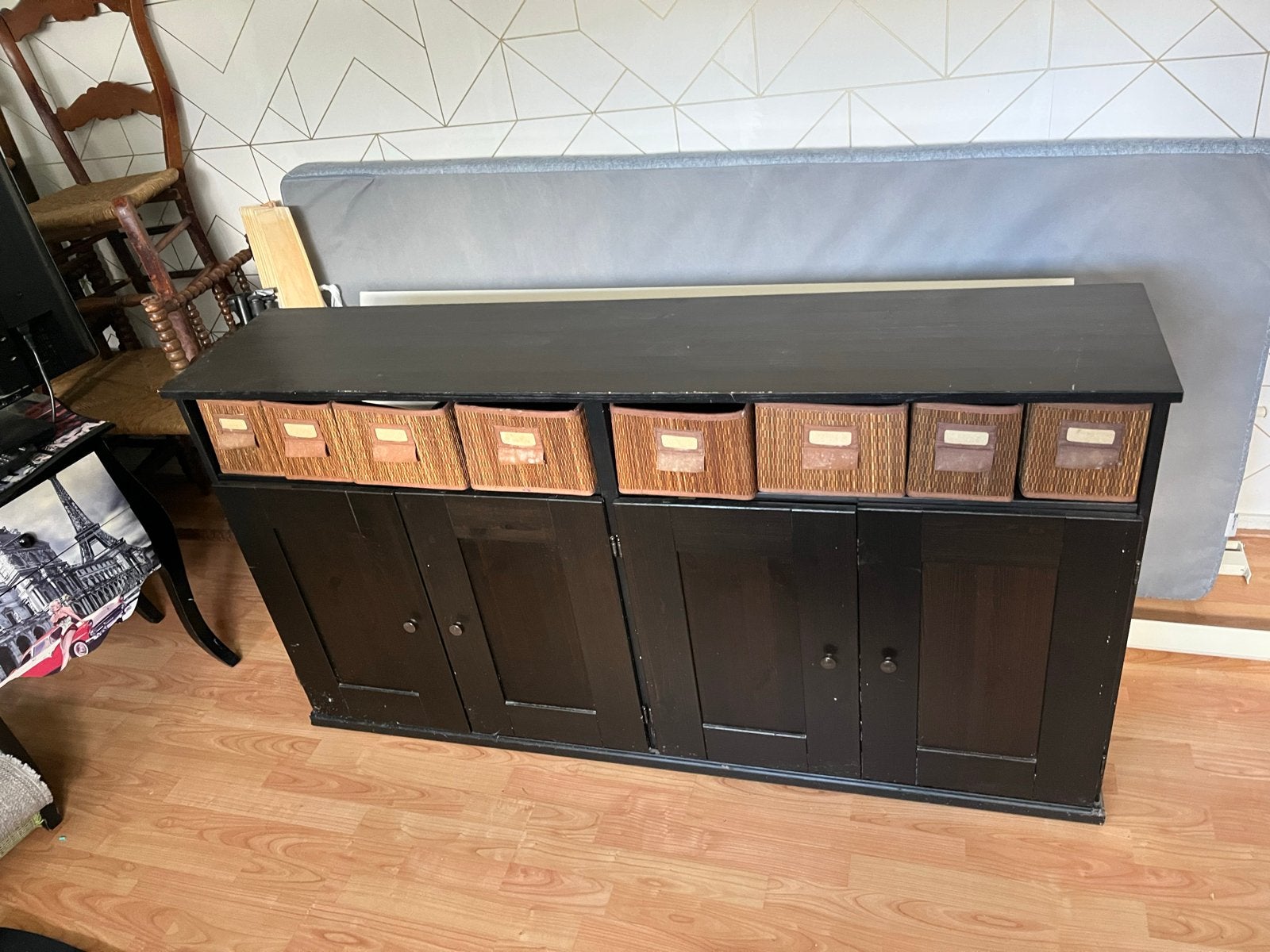 IKEA ALVE Dressoir / Opbergkast met rieten manden, Huis en Inrichting, Ophalen, Gebruikt