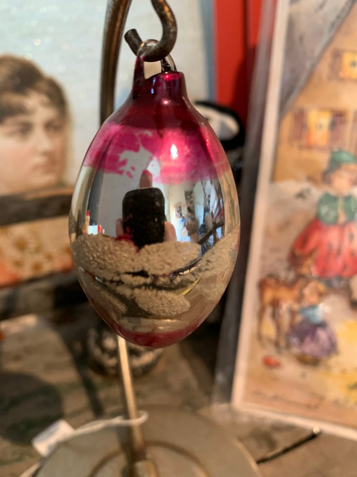 Kerst ajeko glazen oogje, Gebruikt, T, Ophalen of Verzenden, N
