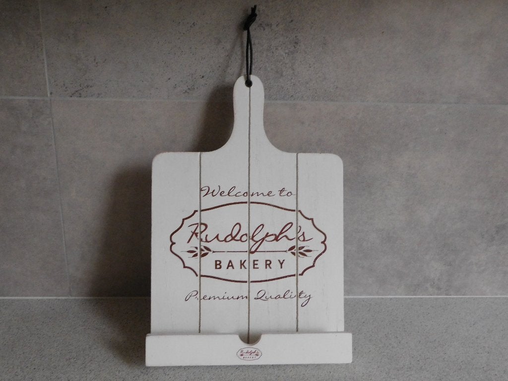 Kookboekenstandaard 35x24 cm. Hout Rudolphs Bakery, Overige typen, Hout, Ophalen of Verzenden, Zo goed als nieuw