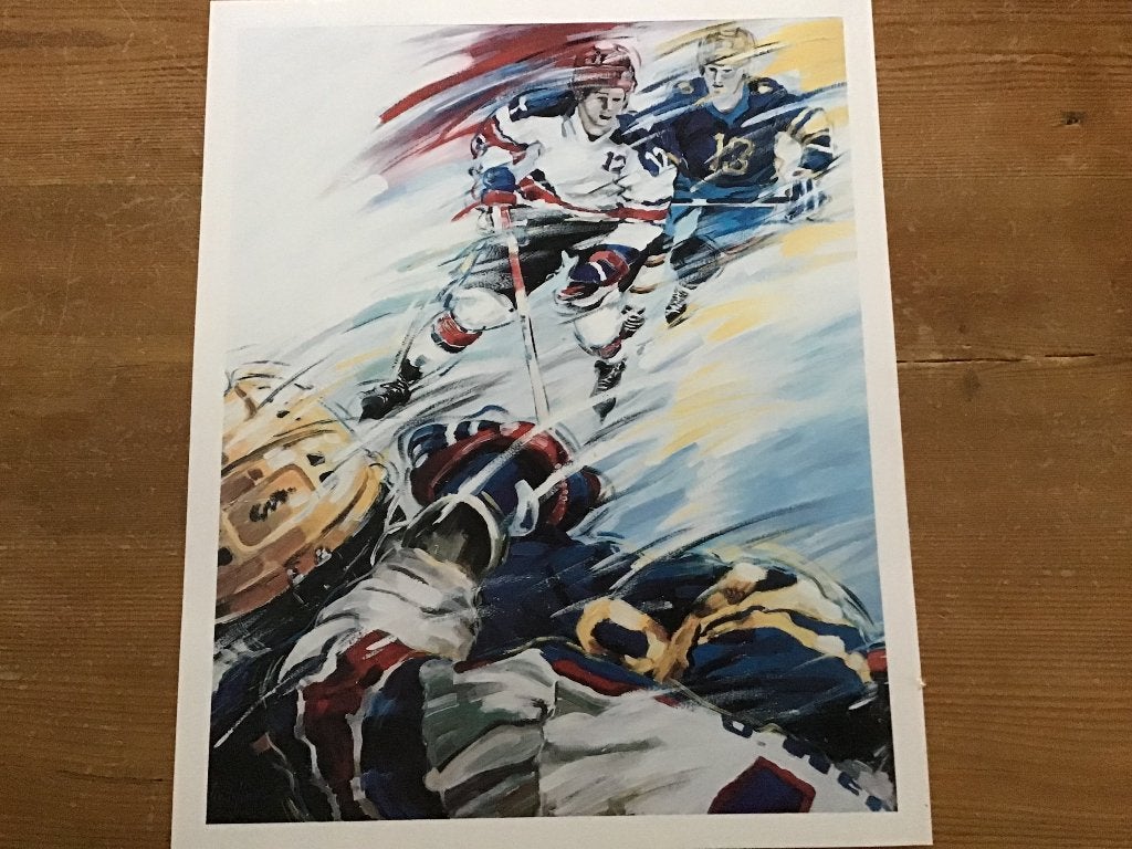 Jan Hofland Litho, Sport IJshockey., Antiek en Kunst, Ophalen of Verzenden