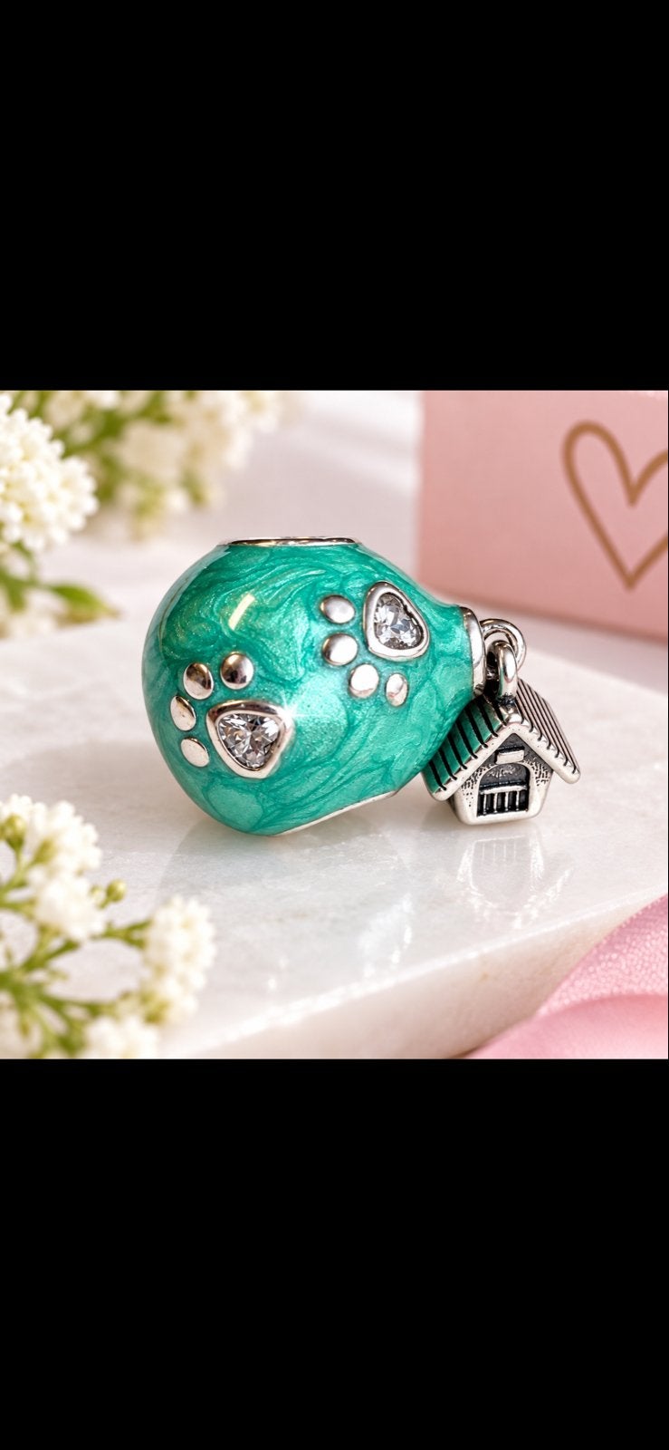 Zilveren Bedel Hondenhokje aan Ballon Strass - Pandora Stijl, Sieraden, Tassen en Uiterlijk, Overige merken, Nieuw, Ophalen of Verzenden