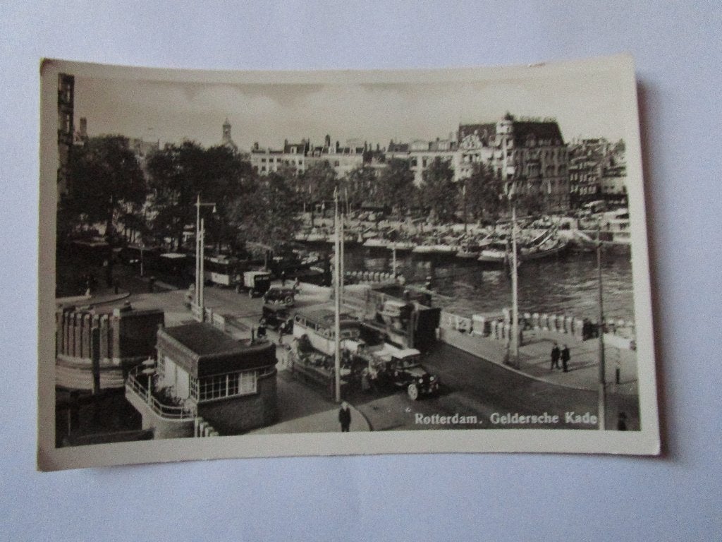 Ansichtkaart Rotterdam - Geldersche kade uitg Spanjersberg, Verzamelen, Verzenden, 1940 tot 1960, Ongelopen, Zuid-Holland