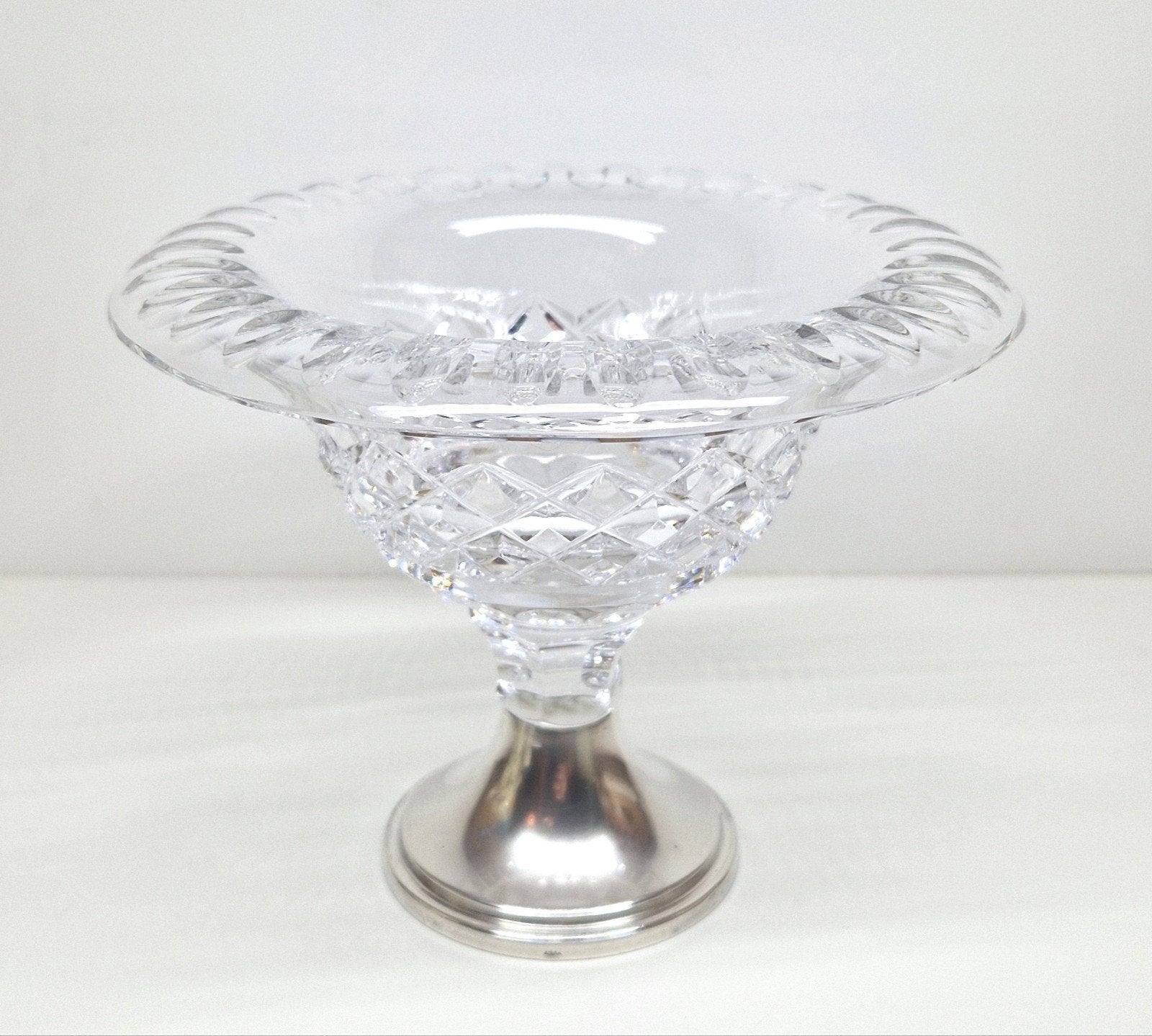 Kristal glazen suikercoupe met zilveren voet C.A. Stout 1961, Antiek en Kunst, Ophalen of Verzenden