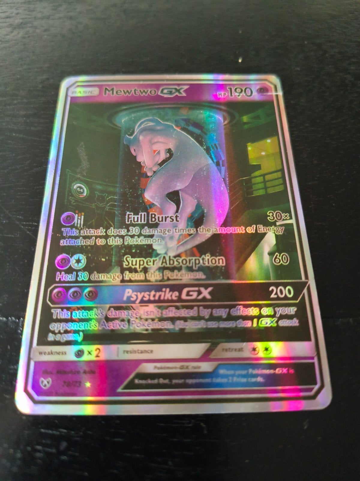 Mewtwo GX Pokémon kaart - Holo Foil (78/73), Ophalen of Verzenden, Gebruikt, Losse kaart, Foil