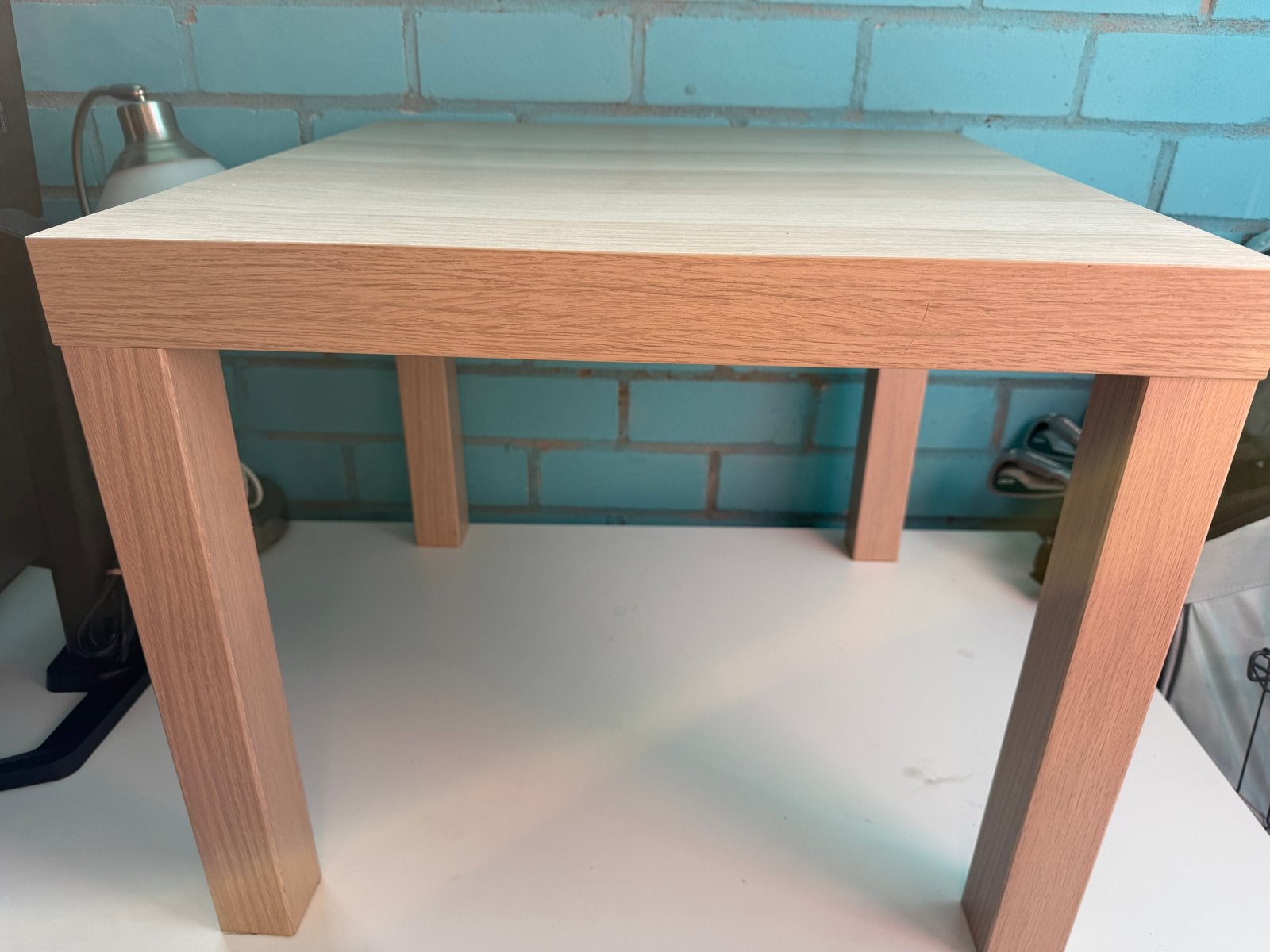 IKEA LACK bijzettafel, wit gelazuurd eikeneffect, Huis en Inrichting, Tafels | Bijzettafels, Vierkant, 55 tot 75 cm, Zo goed als nieuw
