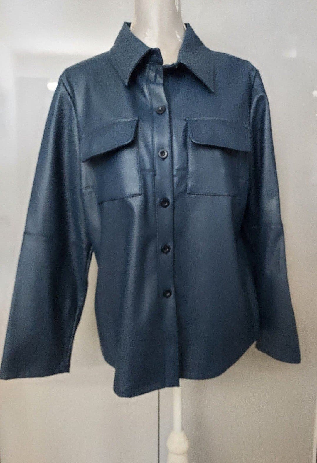 NIEUW  Studio anneloes indigo blauw faux leder jacket mt xl, Kleding | Dames, Blauw, Maat 42/44 (L), Nieuw, Ophalen of Verzenden