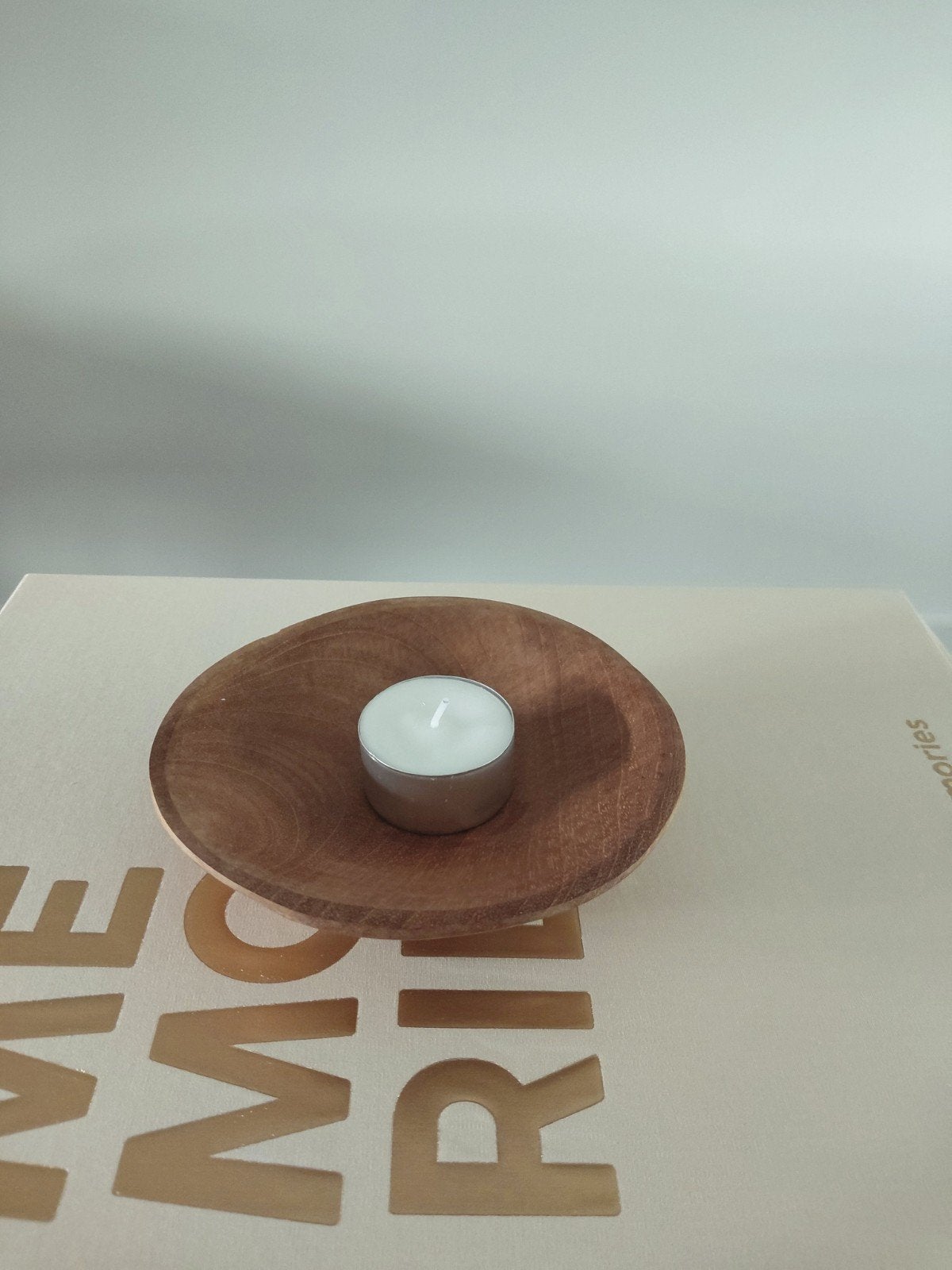 Houten waxinelichthouder waxinelichtje hout, Bruin, Overige merken, Waxinelichthouder, Nieuw