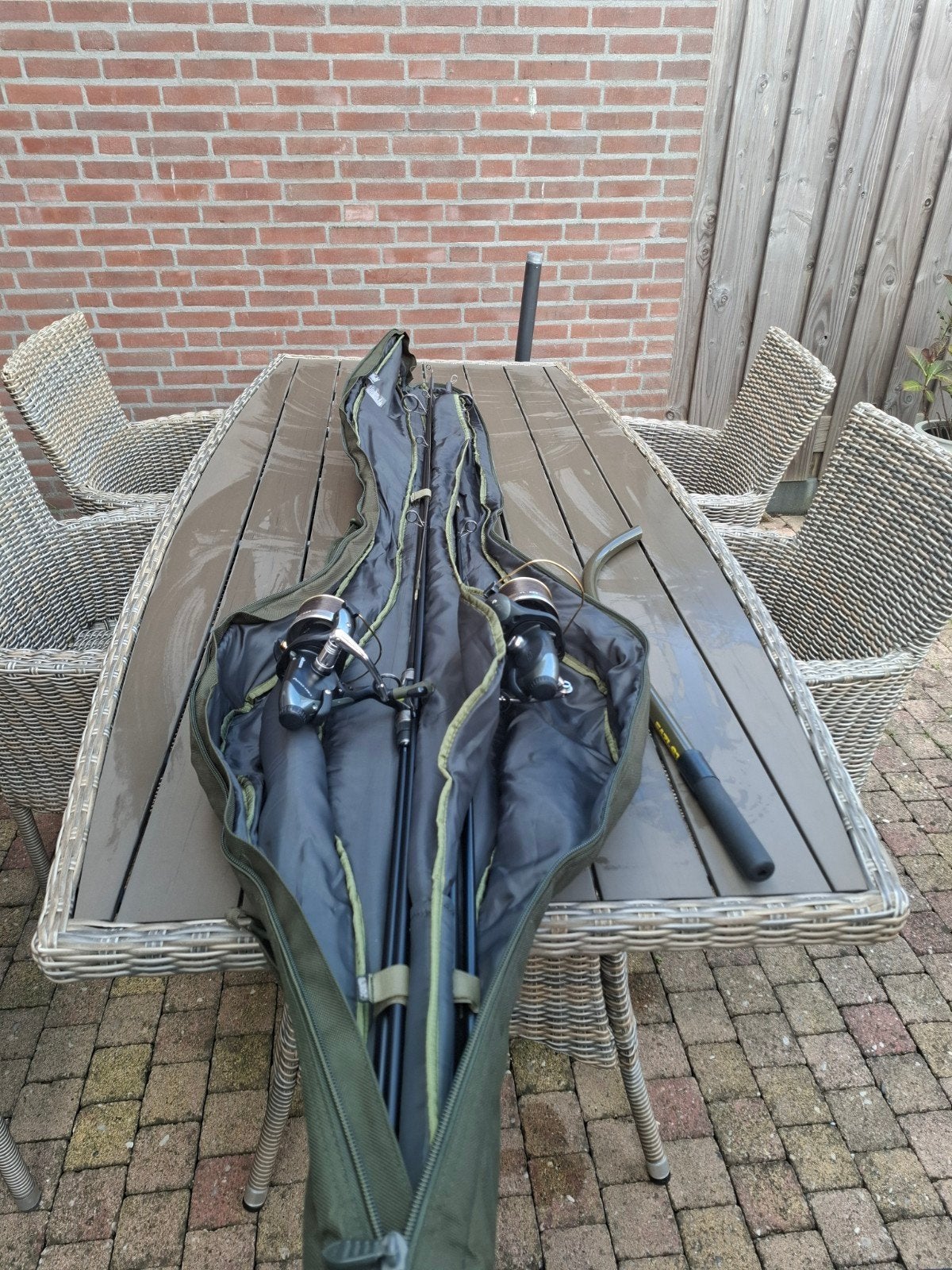 2 Fox warrior S hengels met molens en tas, Watersport en Boten, Hengelsport | Karpervissen, Ophalen, Werphengel