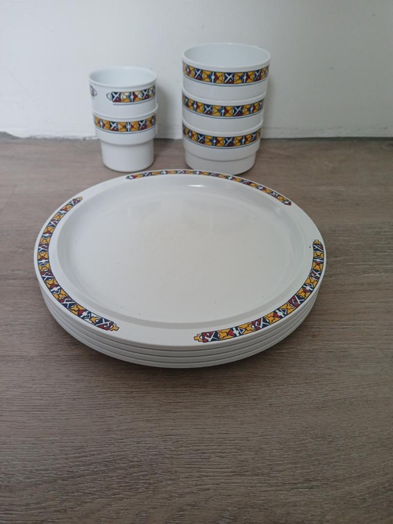 10 delig mepal servies, Ophalen of Verzenden, Gebruikt