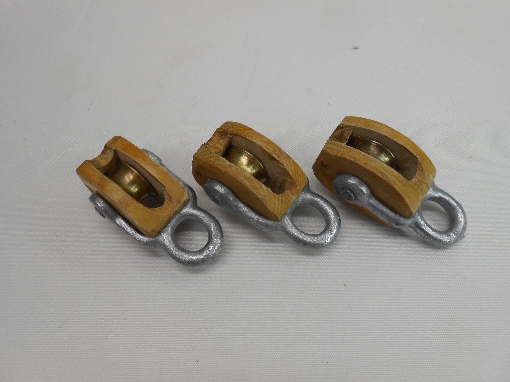 Houten Blok / Katrol, enkelschijfs, 4 - 7mm, zeer klein blok, Ophalen of Verzenden, Nieuw, Lijn of Blok