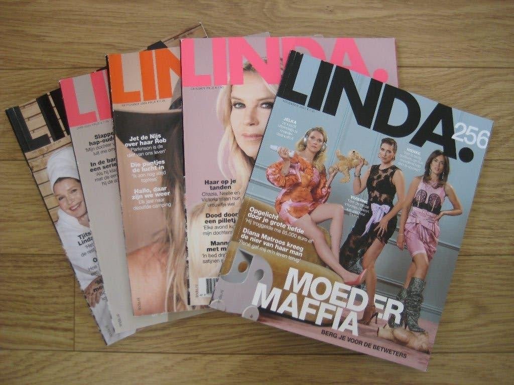 5x Linda Magazine 238, 239, 242, 243, 256 tijdschriften, Boeken, Ophalen of Verzenden, Gelezen, Damesbladen