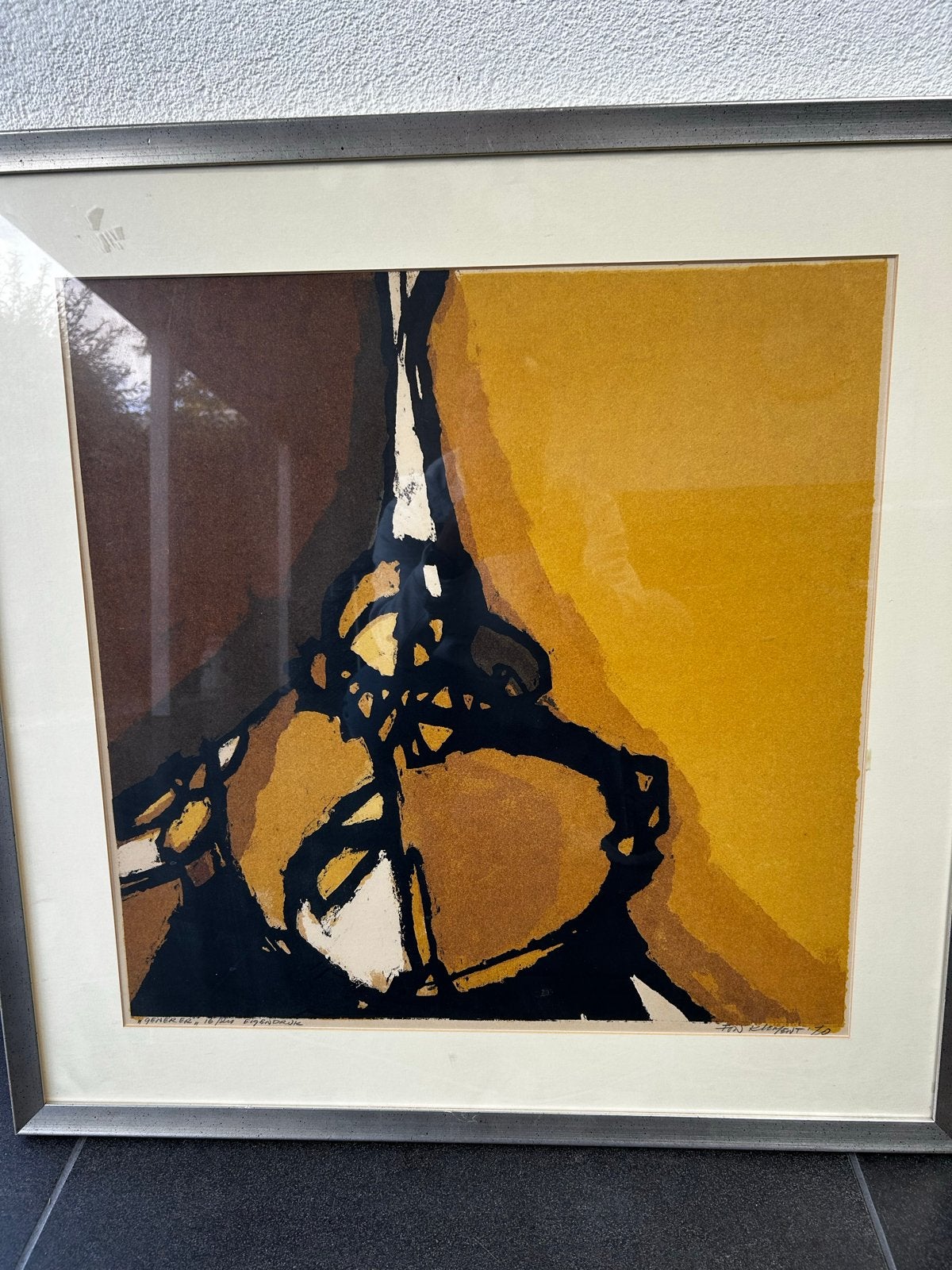 Fon Klement '70 - Abstracte Zeefdruk, Gesigneerd en Ingelijs, Ophalen, Dagelijks leven, Zeefdruk, 1950 - 1999