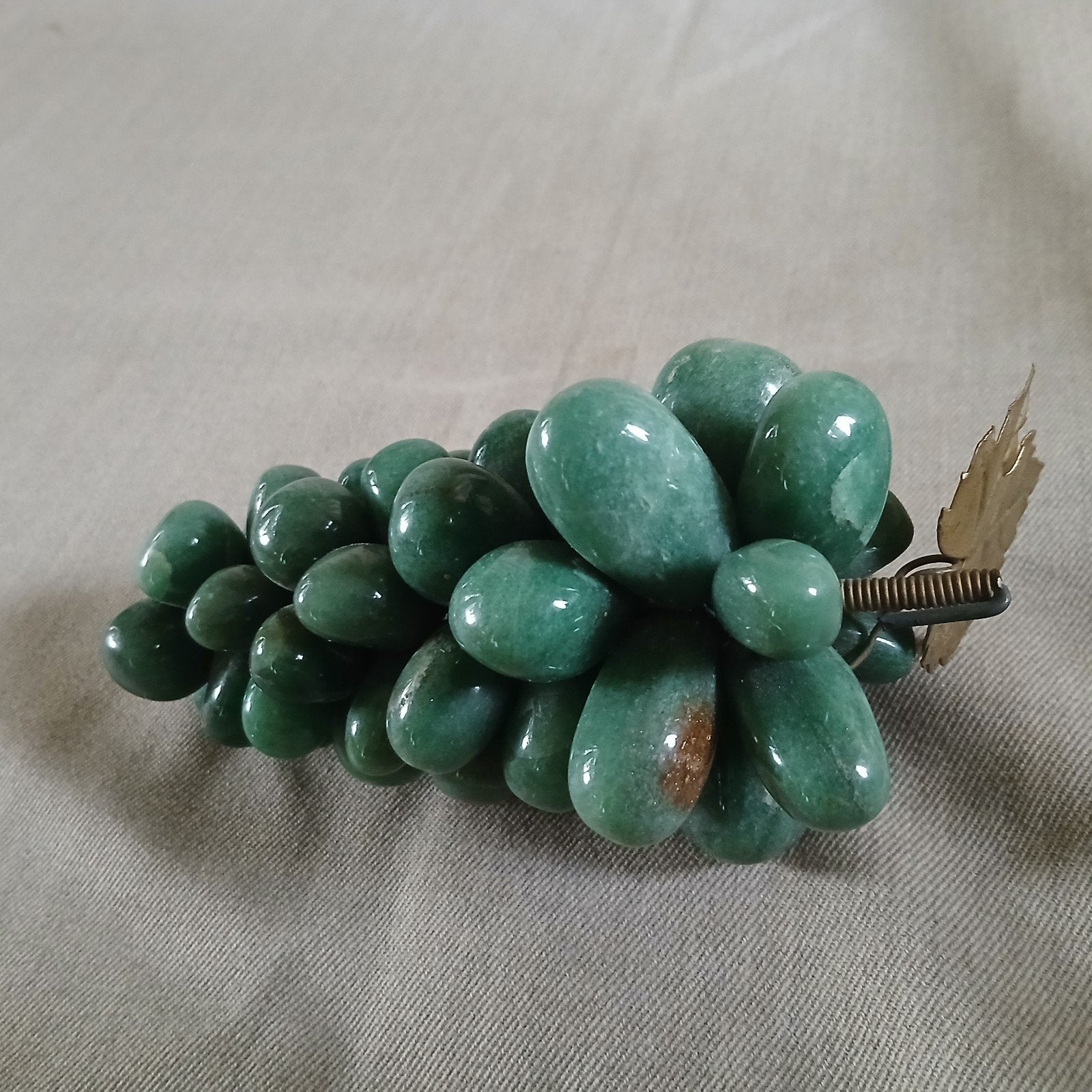 Vintage druiventros, groene edelsteentjes,, Ophalen of Verzenden
