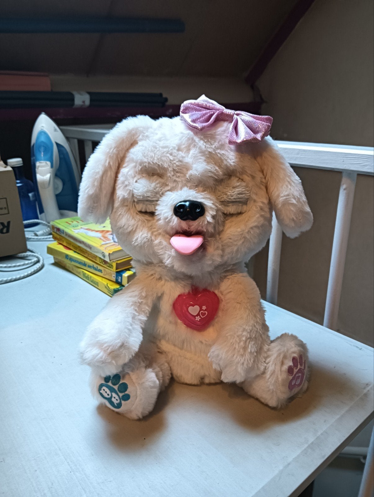 Schattige interactieve pluchen puppy met geluid, Ophalen, Met geluid, Hond, Zo goed als nieuw