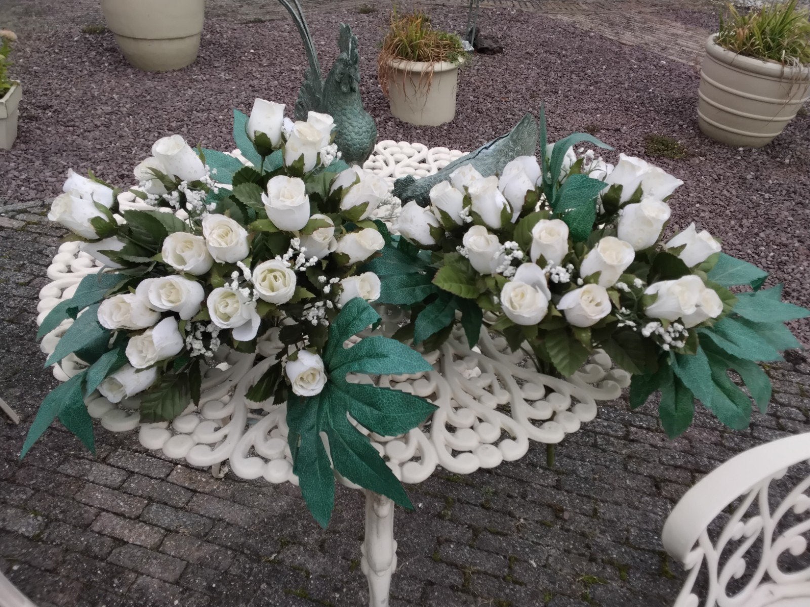 3 bossen / boeketten -witte rozen, Ophalen of Verzenden