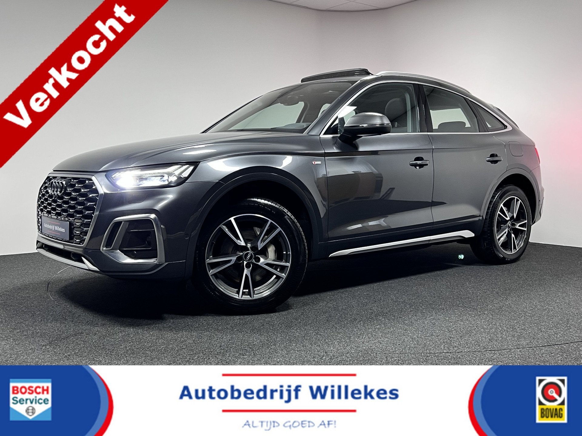 Audi Q5 Sportback 55 TFSI e S edition | PANO | TREKHAAK | MA, Automaat, Stof, Gebruikt, Zwart