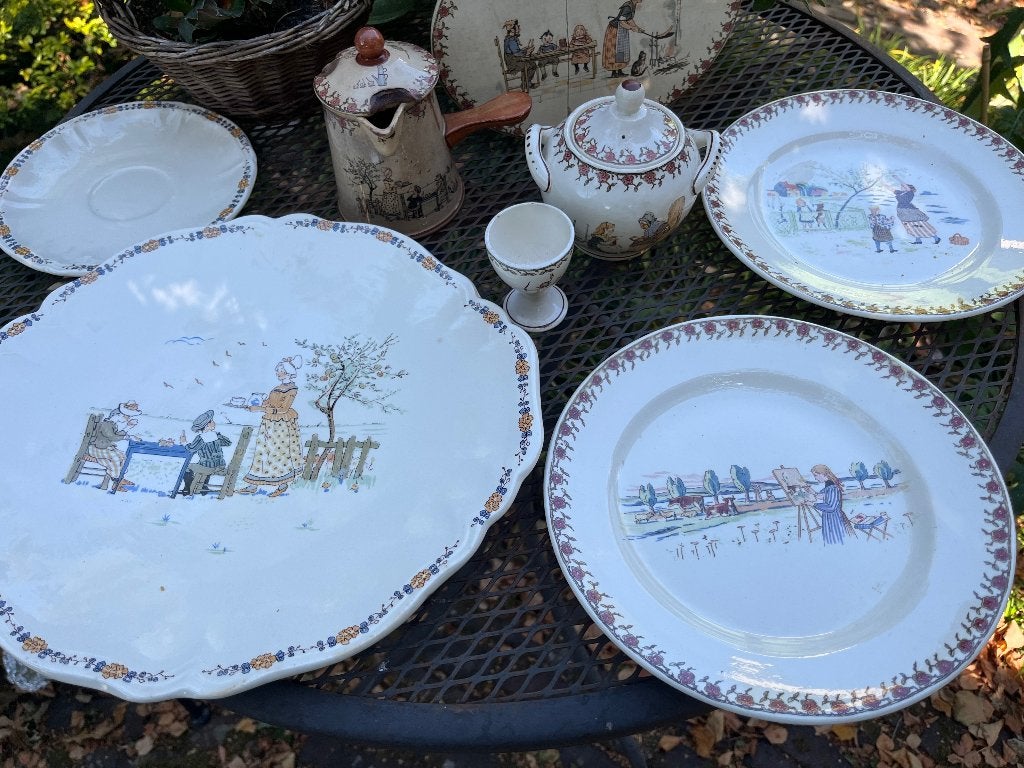 antiek pannenkoekservies Enfants Richard, Ophalen