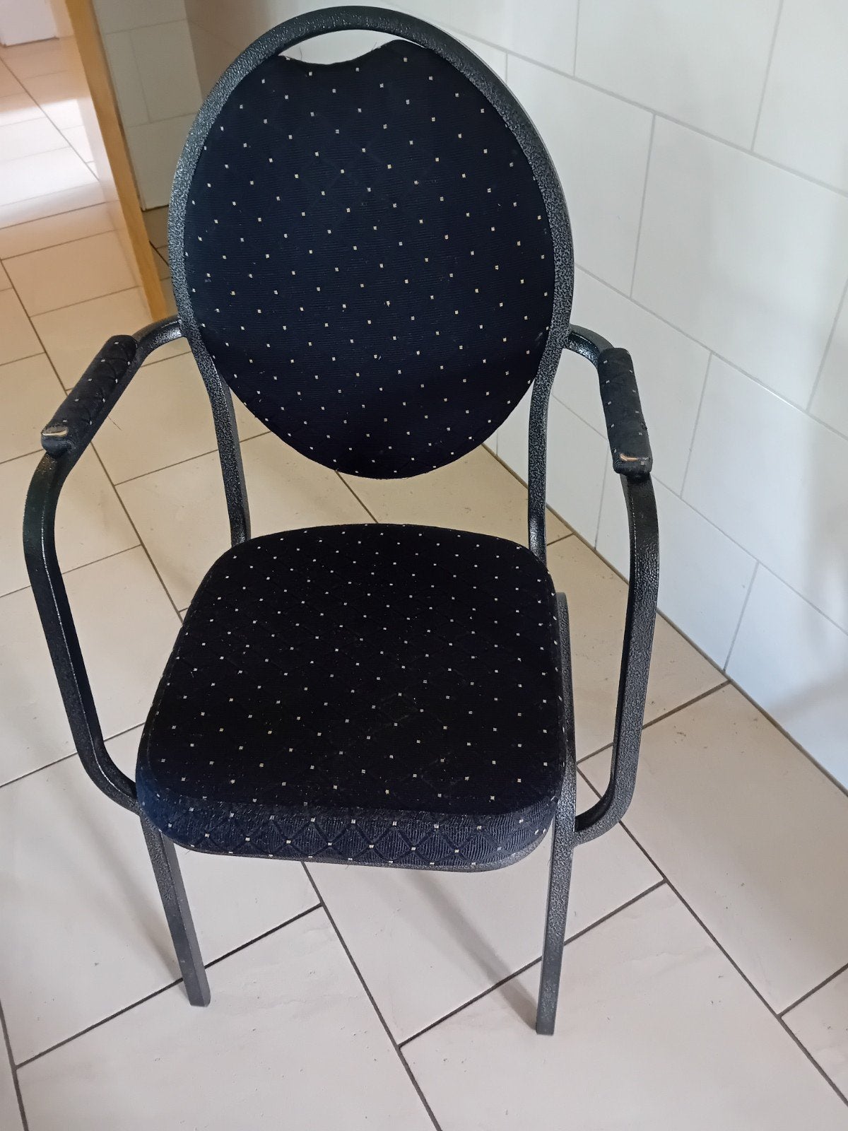 13 stoelen voor kantine of keet, Ophalen, Gebruikt, Zwart, Metaal