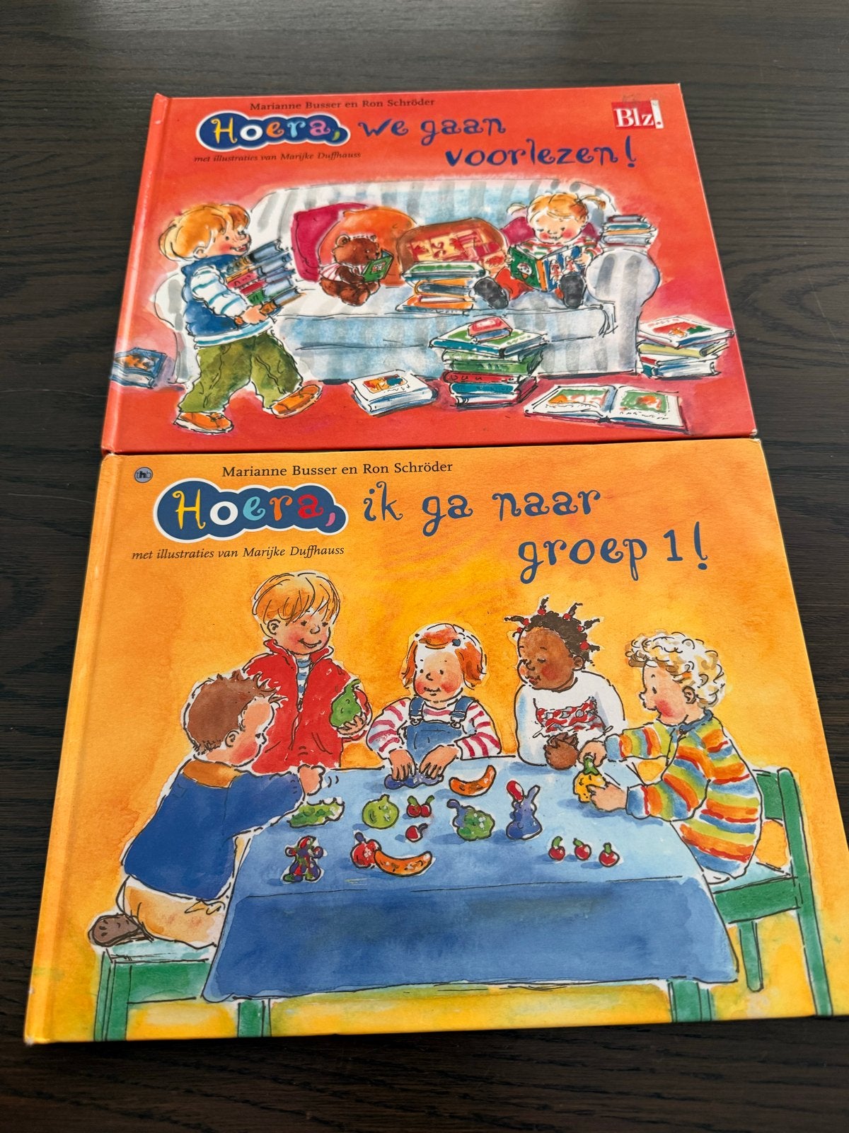 2 Hoera! boeken: Ik ga naar groep 1! & We gaan voorlezen!, Ophalen of Verzenden, Gelezen, 3 tot 4 jaar