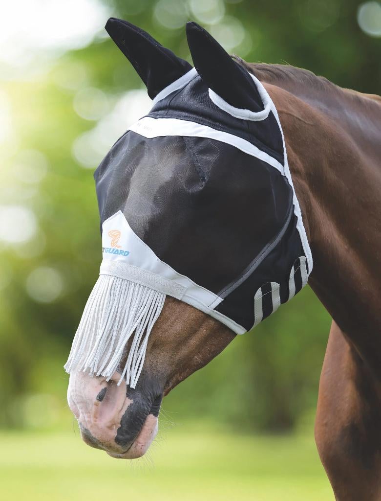 Shires Flyguard Vliegenmasker met oren en neusfranje, Dieren en Toebehoren, Paarden en Pony's | Overige Paardenspullen, Ophalen of Verzenden