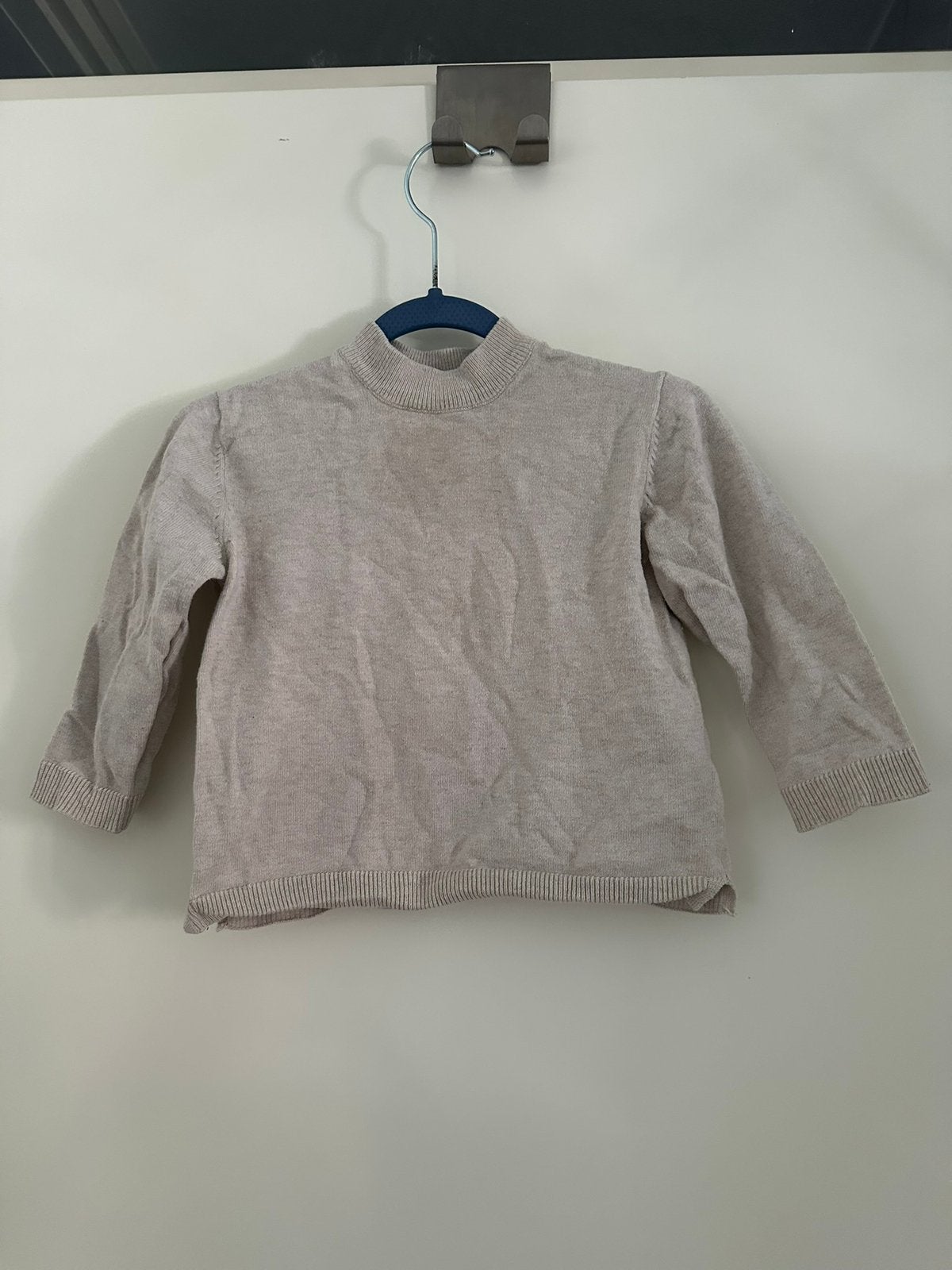 Baby Zara coltrui highneck beige trui shirt col katoen 80, Ophalen of Verzenden, Zo goed als nieuw, Jongetje, Truitje of Vestje