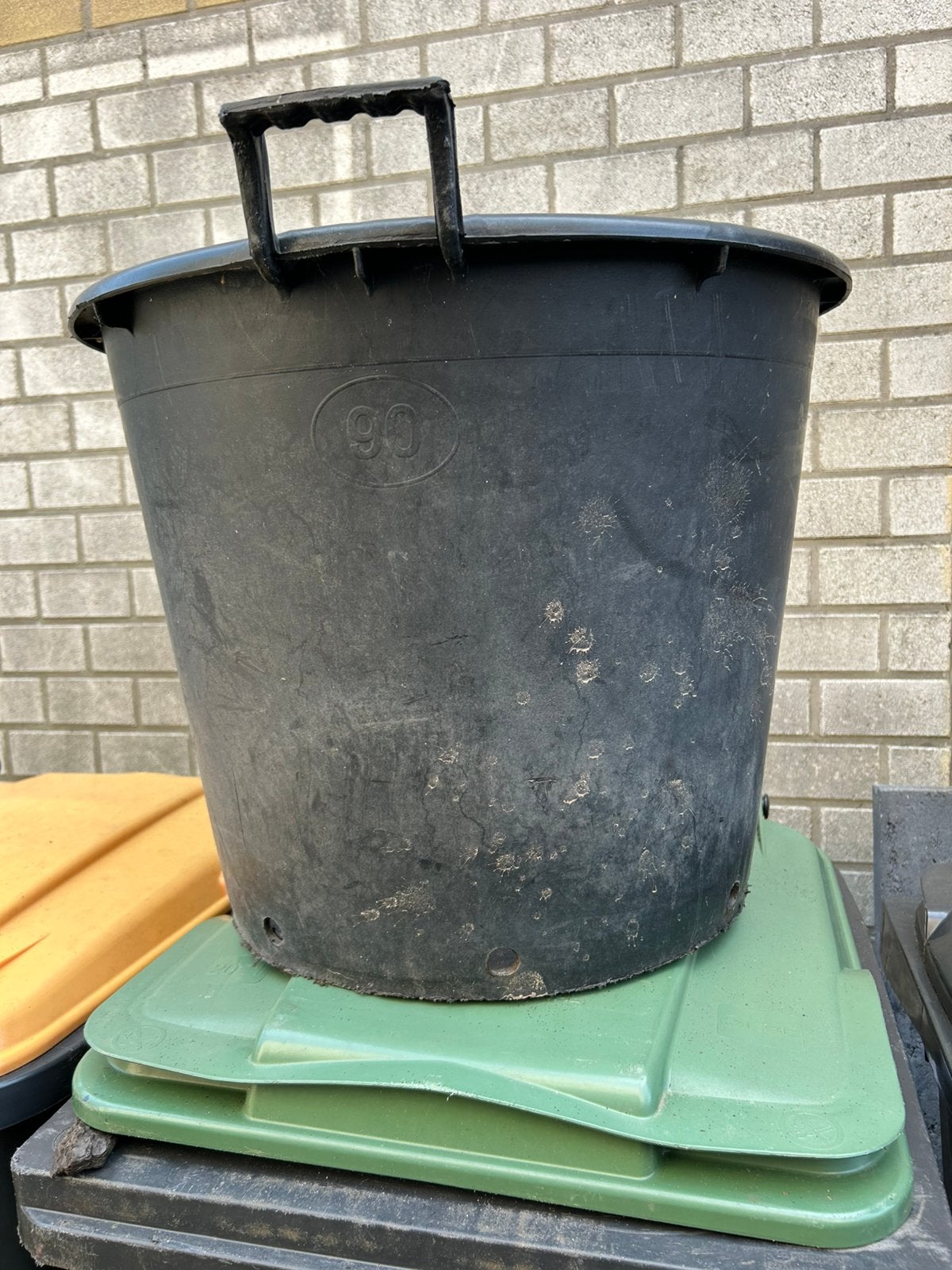 Bloempot plantenbak plastic bak, Tuin en Terras, Ophalen, Kunststof, Gebruikt, Rond