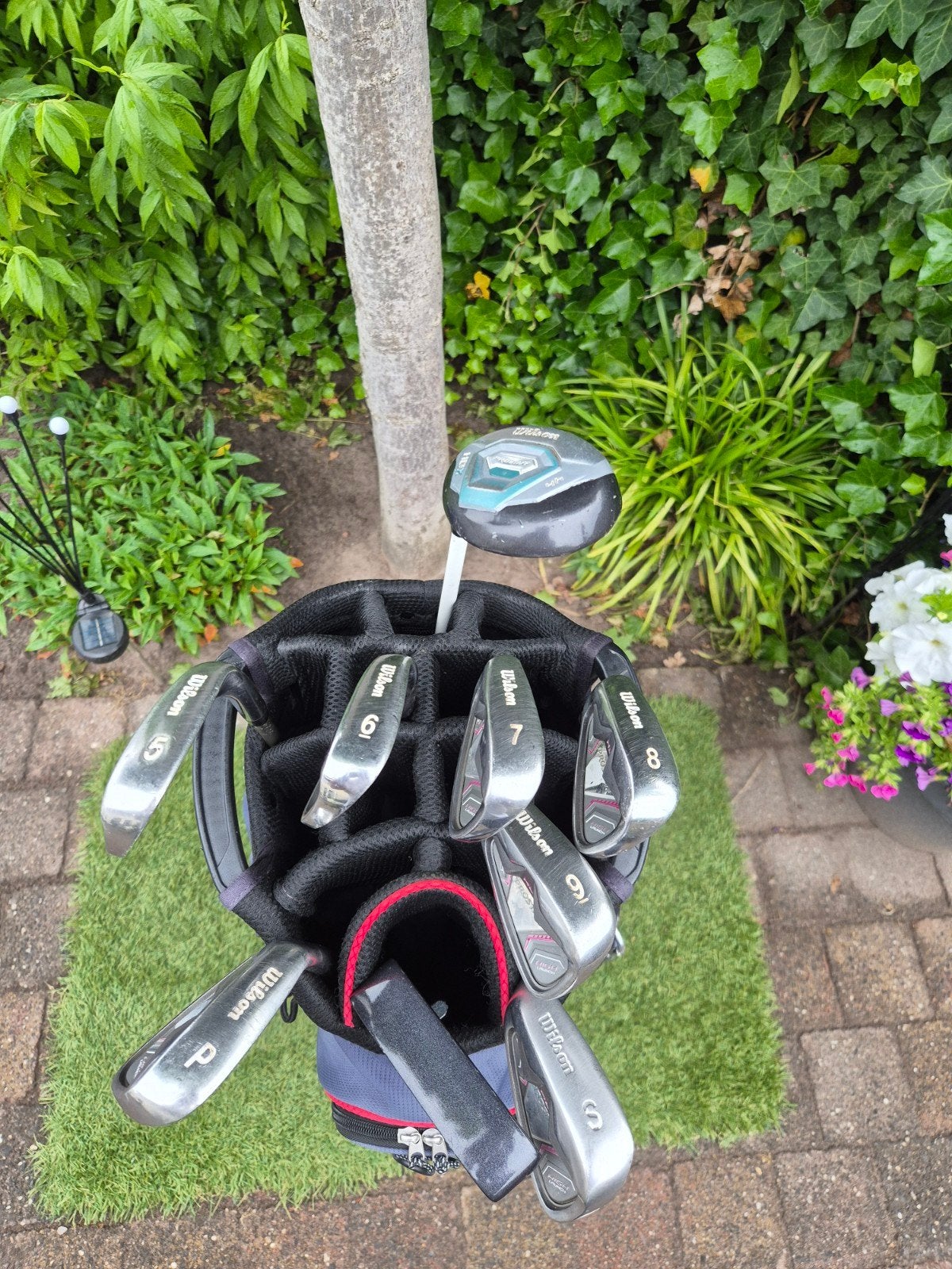 Linkshandige Wilson dames golfset met golftas, Sport en Fitness, Golf, Ophalen of Verzenden, Gebruikt, Tas