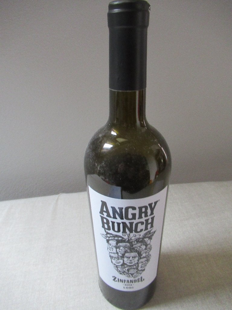 1 lege WIJNFLES - ANGRY BUNCH Lodi Zinfandel 2016, Verzamelen, Gebruikt, Overige gebieden, Ophalen of Verzenden, Rode wijn