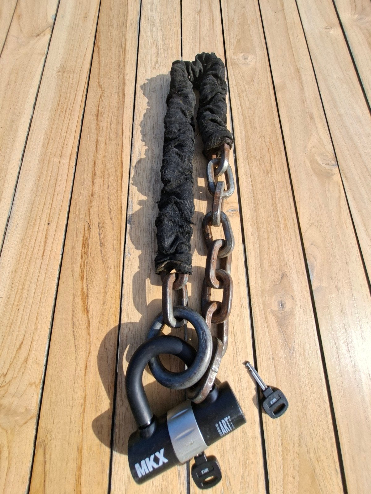 MKX ART2 Kettingslot 1 meter met bon, Ophalen of Verzenden, Gebruikt, Kettingslot