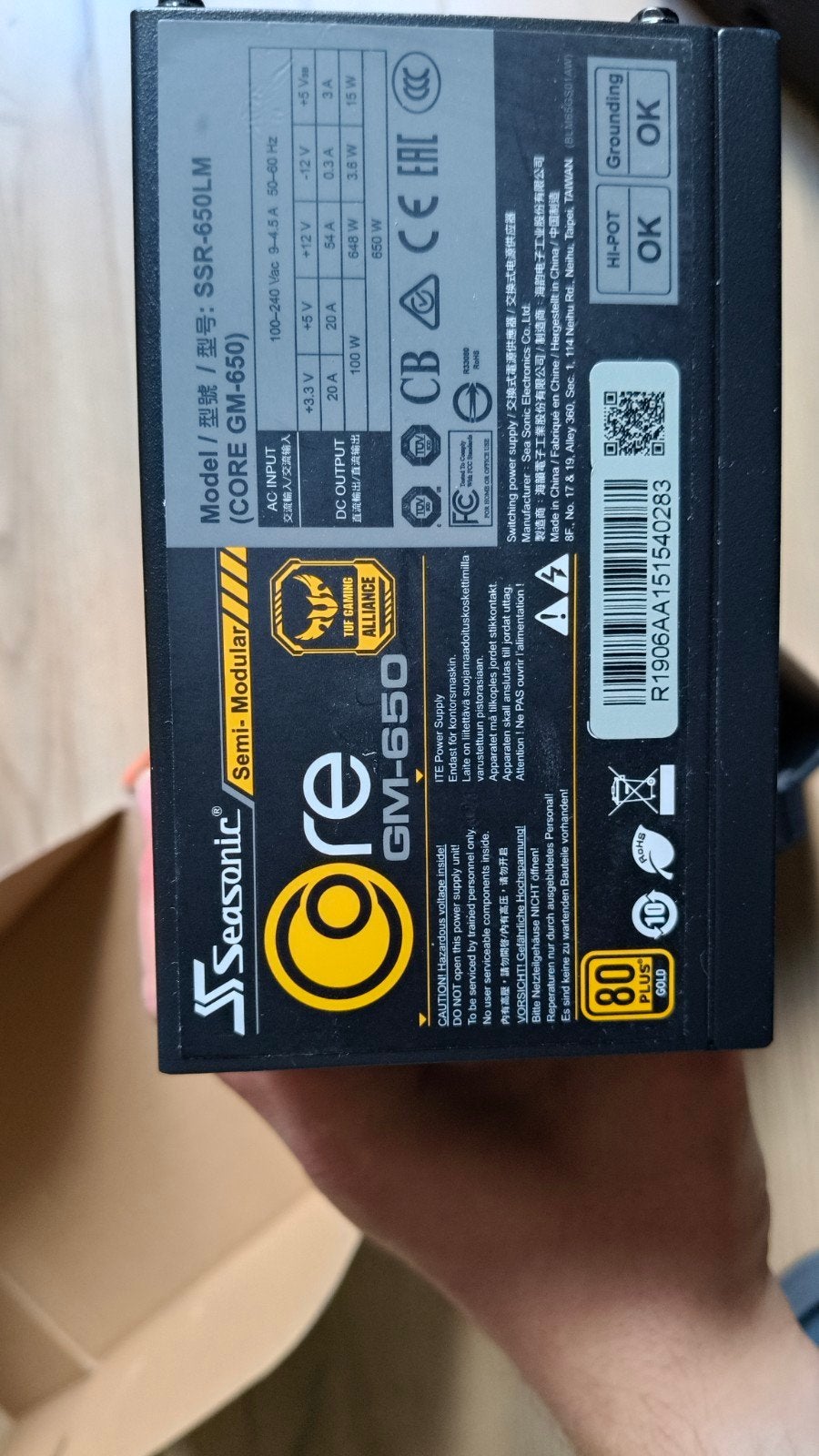 Seasonic Core GM-650 Semi-Modulaire Voeding 650W, Computers en Software, Interne voedingen, Ophalen of Verzenden, Gebruikt