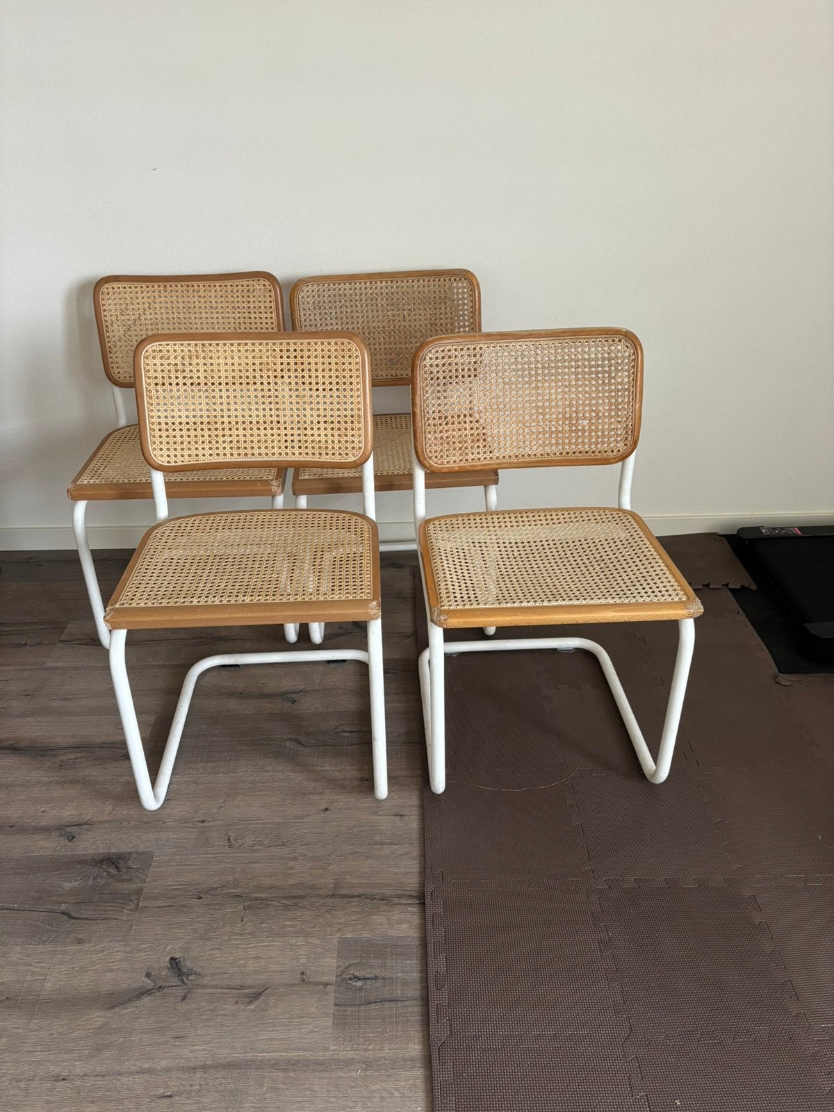Vintage stoelen in de stijl van Marcel Breuer Cesca, Ophalen, Gebruikt, Wit, Vier