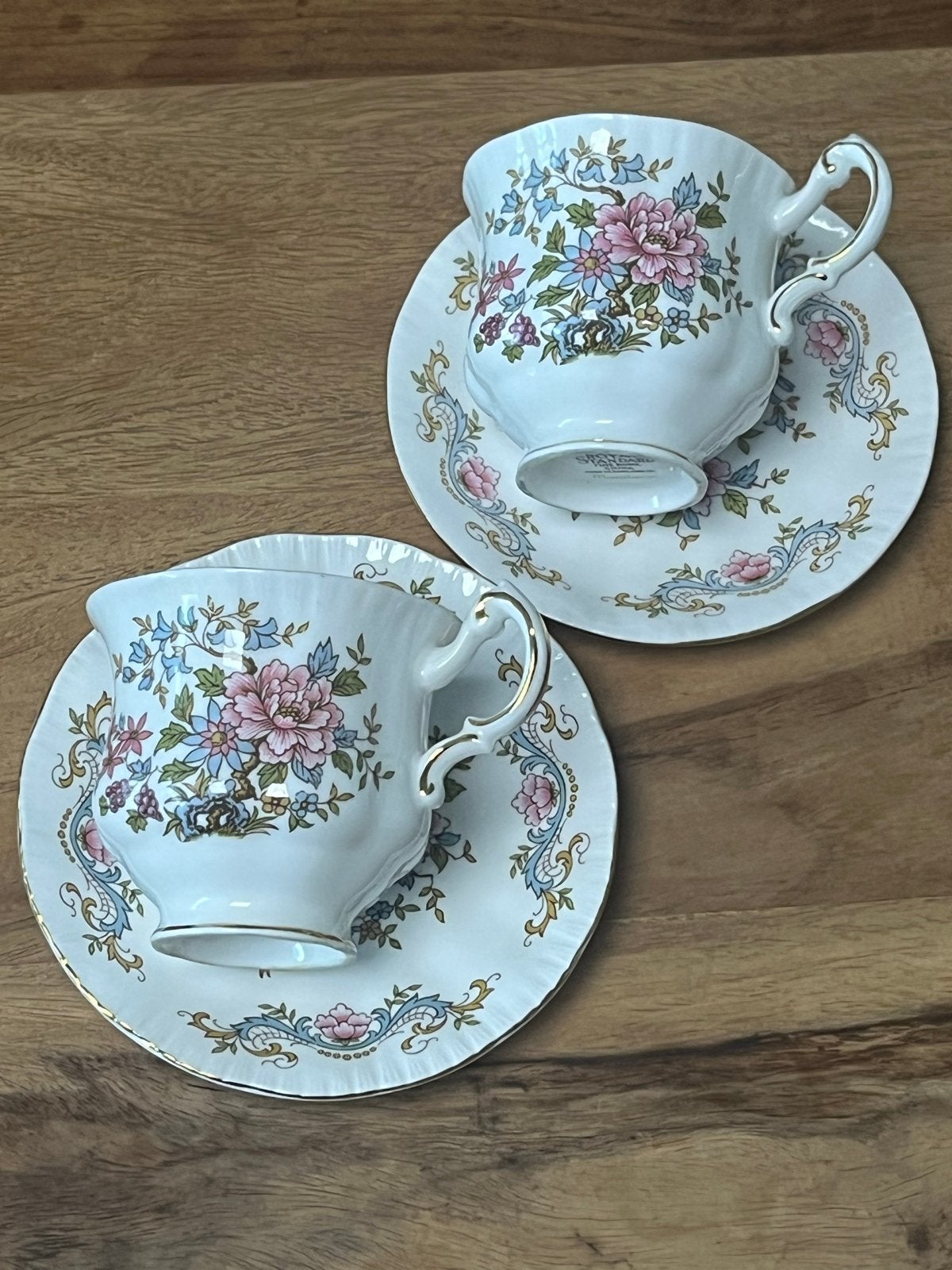 Vintage Royal Standard "Mandarin" koffiekopjes (set van 2), Ophalen of Verzenden