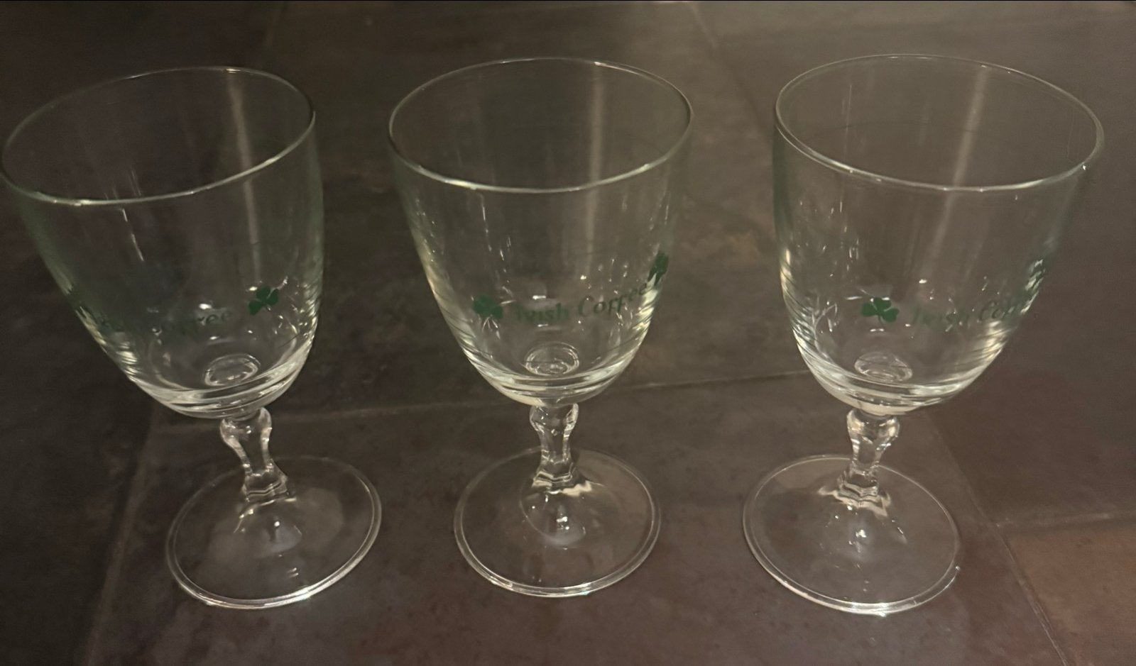 Set van 3 Ierse Koffie Glazen met Klavertje Vier, Ophalen