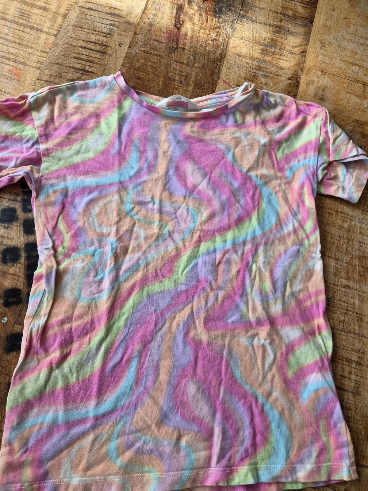 H&M Tie-dye T-shirt - Maat 128 (7-8 jaar), Gebruikt, Meisje, H&M, Ophalen of Verzenden