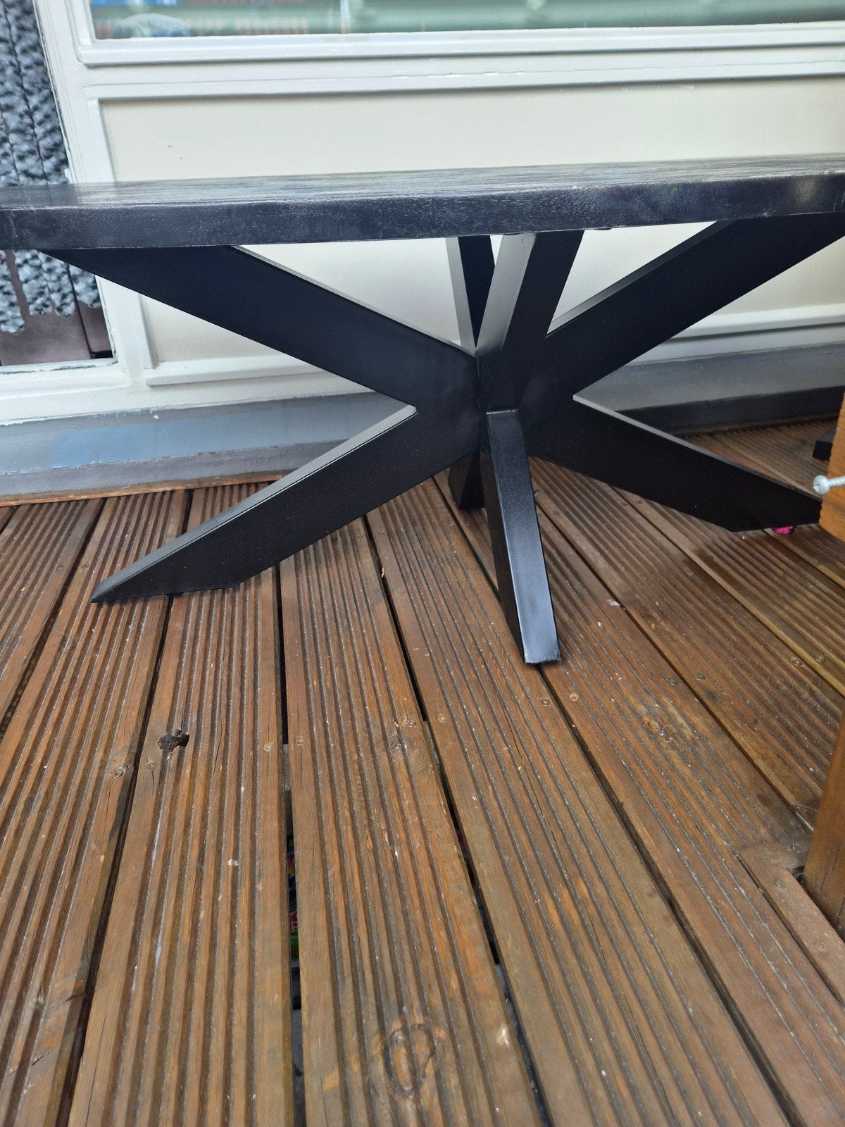 ovale salontafel mango hout, Ophalen, Ovaal, 100 tot 150 cm, 50 tot 100 cm
