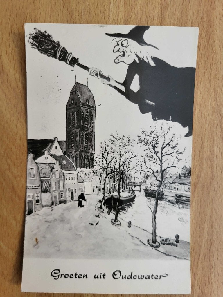 ansicht OUDEWATER Heksenwaag Heks HUMOR, Verzamelen, Ophalen, Voor 1920, Utrecht