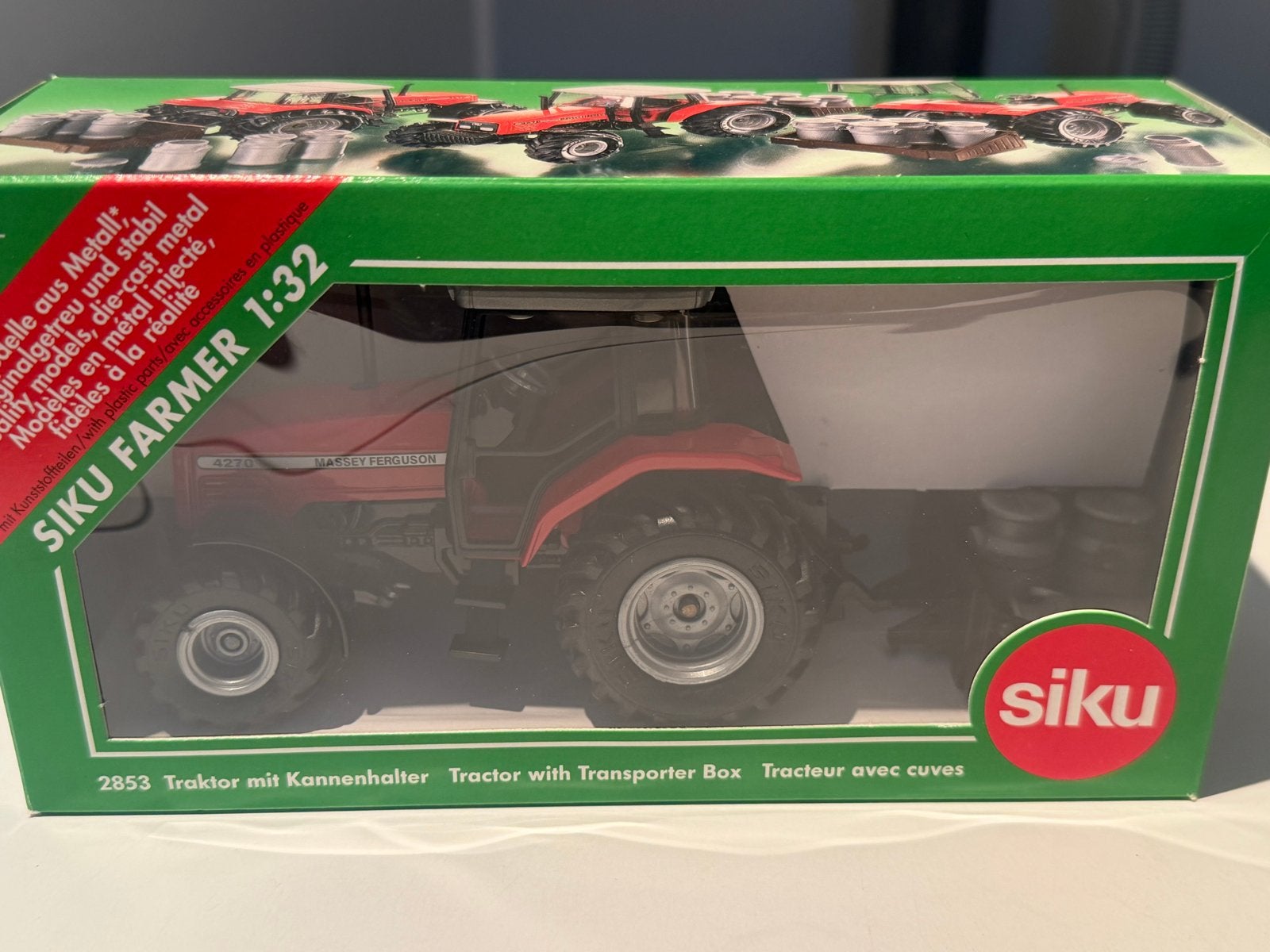 Siku Farmer 1:32 Massey Ferguson Tractor met Transportbak, Ophalen of Verzenden, Nieuw, Tractor of Landbouw, SIKU