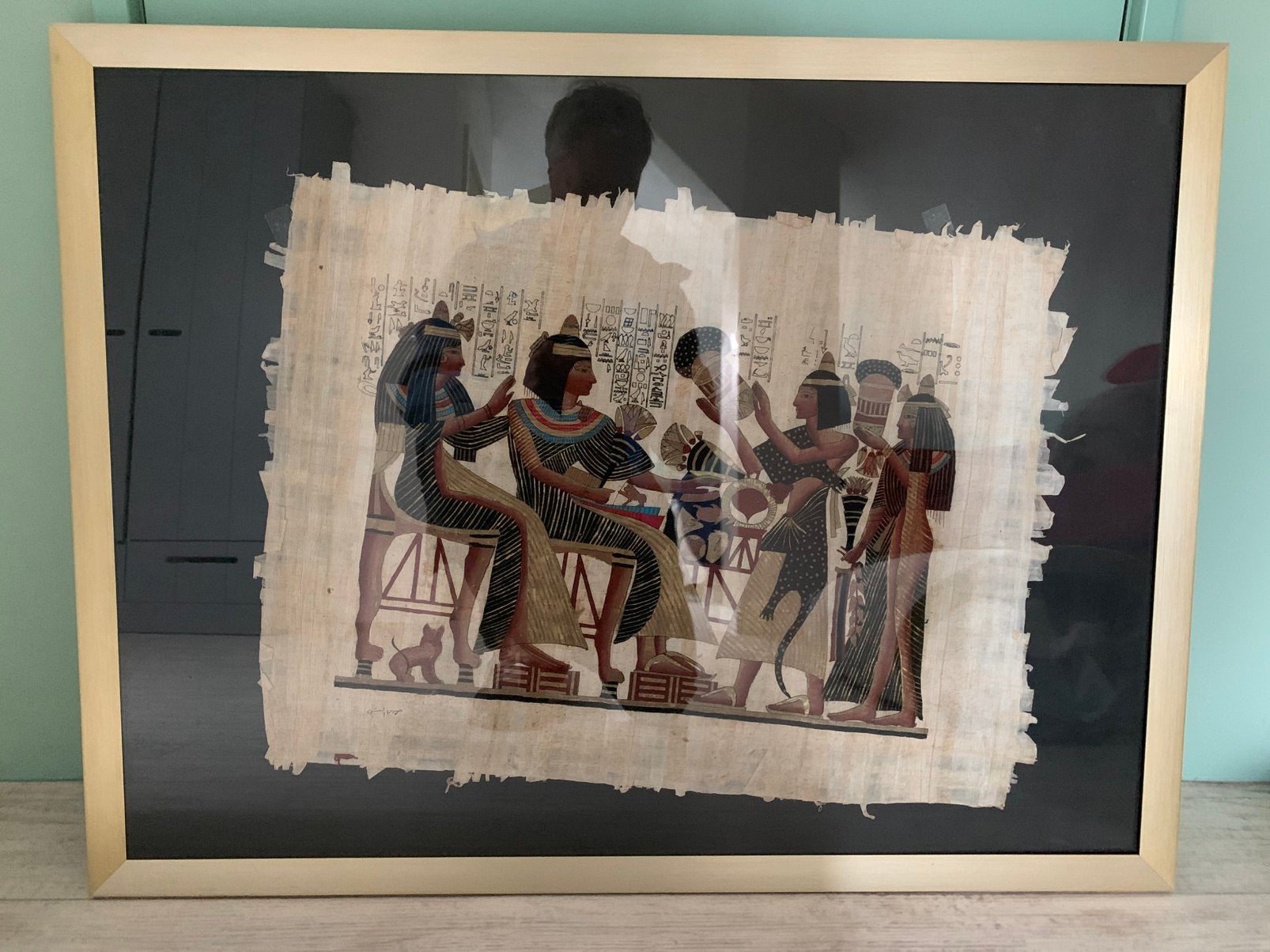 Papyrus egypte schilderij met lijst, Huis en Inrichting, Woonaccessoires | Schilderijen, Tekeningen en Foto's, Ophalen of Verzenden