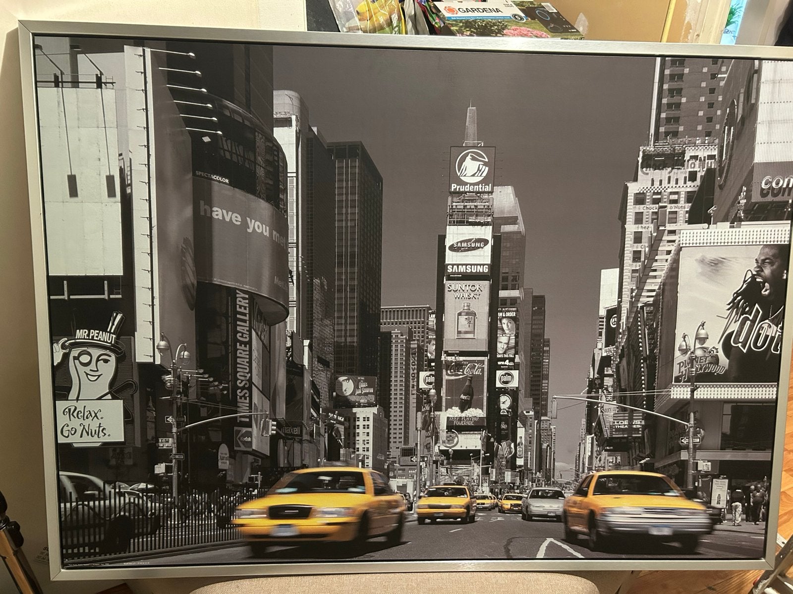 Alleby New York Times Square Canvas 100x140 cm, Huis en Inrichting, Ophalen, Gebruikt, 125 cm of meer, Print