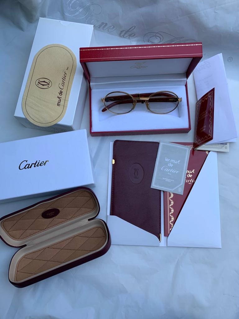Cartier giverny nieuw in doos echt G15 glas meekleurende 22k, Overige merken, Zonnebril, Bruin, Nieuw